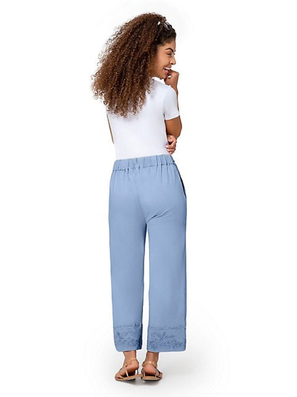 Vestido Lupita Culottes Leota Feminino em Azul Chambray Grande Azul Lord &amp; Taylor Tamanho G