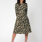 Vestido midi de manga comprida Iman da Leota para mulheres, preto