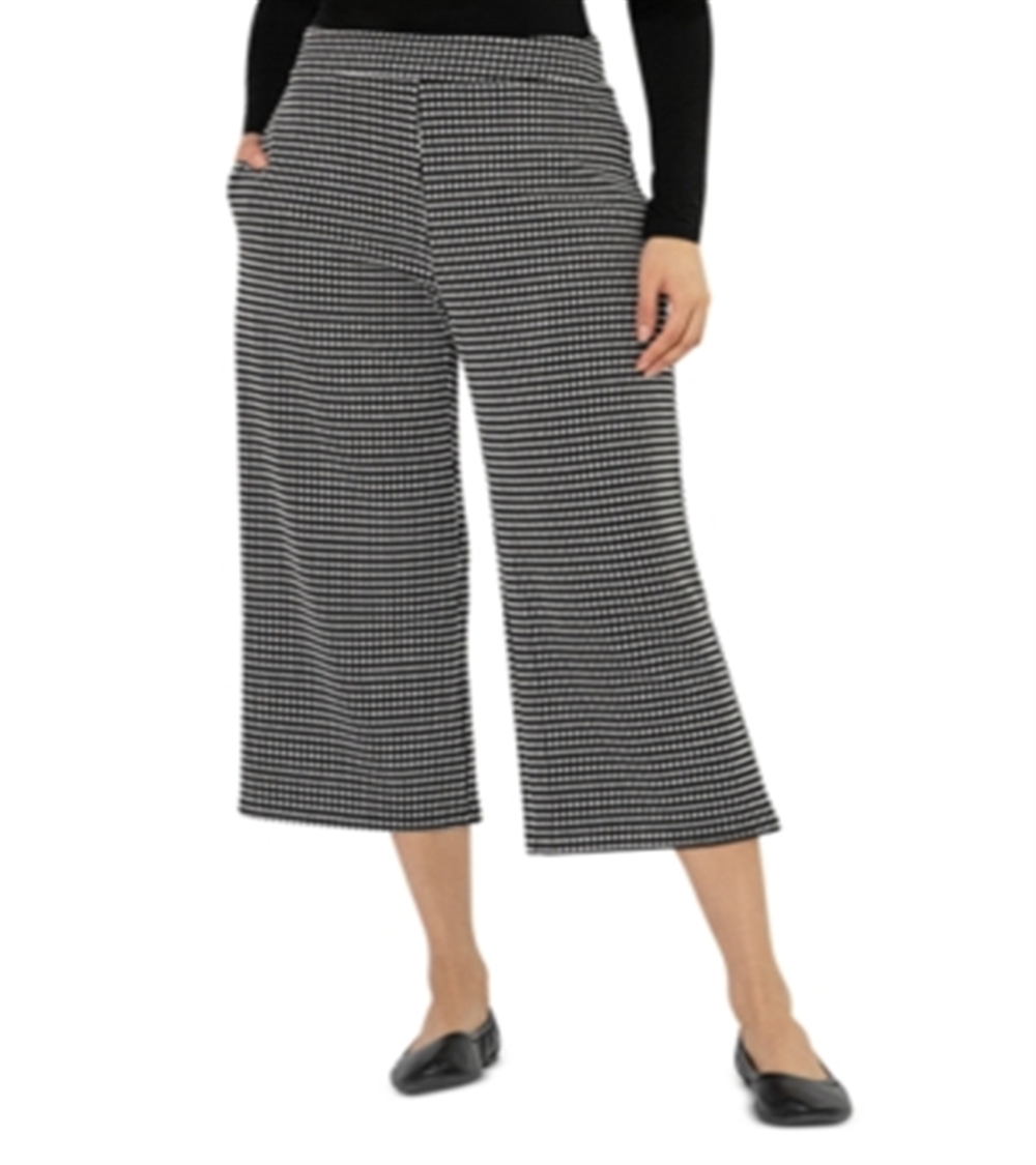 Calça culotte feminina Leota Judy Grid Print preta tamanho G