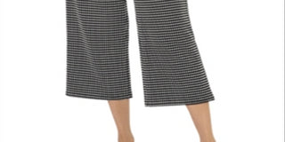 Calça culotte feminina Leota Judy Grid Print preta tamanho G