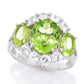 Anel de prata esterlina 5,47ctw com peridoto do Arizona e zircônia branca