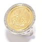 Anel oval bicolor com detalhes em diamante e mastro de maio Tagliamonte