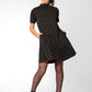 Vestido Leota Feminino Anya com Bolinhas e Ajuste Flare, Preto, Tamanho Médio