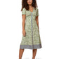 Vestido floral midi Francesca feminino Leota verde tamanho grande