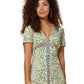Vestido Leota Feminino Jasmine Field Border Twist of Lime Lord &amp; Taylor com Faixa Francesca Verde