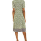 Vestido floral midi Francesca feminino Leota verde tamanho grande