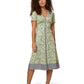 Vestido floral midi Francesca feminino Leota verde tamanho grande