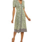 Vestido floral midi Francesca feminino Leota verde tamanho grande