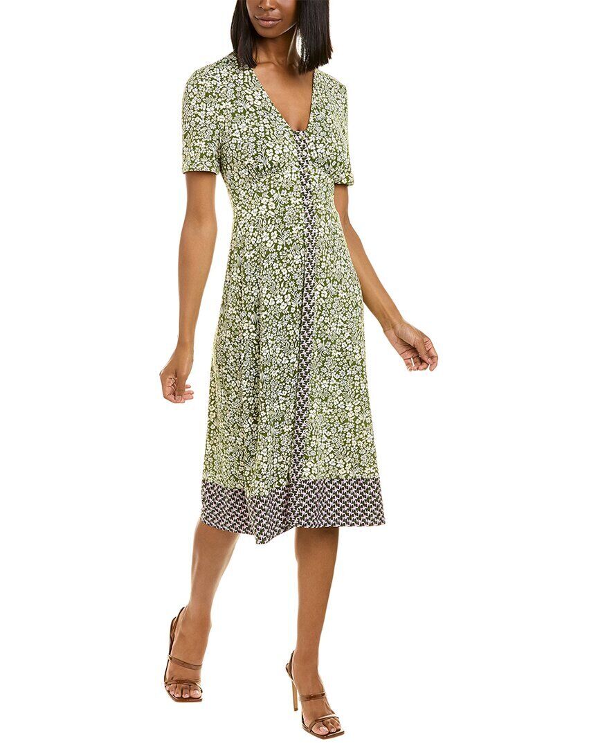 Vestido floral midi Francesca feminino Leota verde tamanho grande