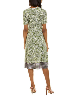 Vestido floral midi Francesca feminino Leota verde tamanho grande