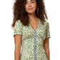 Vestido Leota Feminino Jasmine Field Border Twist of Lime Lord &amp; Taylor com Faixa Francesca Verde