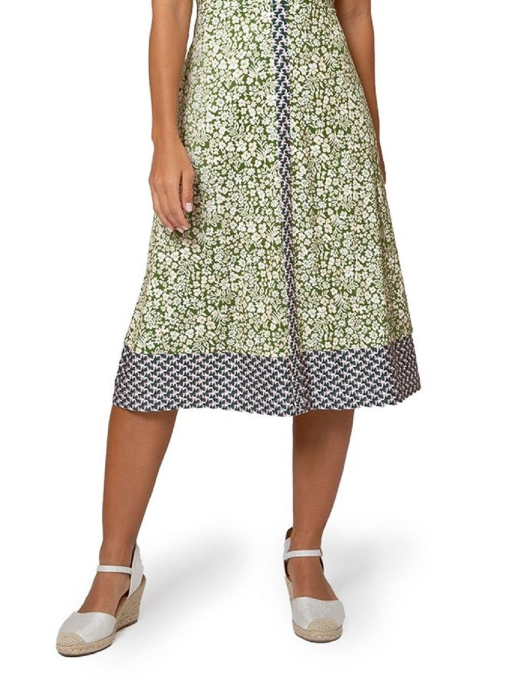Vestido floral midi Francesca feminino Leota verde tamanho X-S