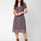 Vestido midi com decote em V Francesca da Leota para mulheres