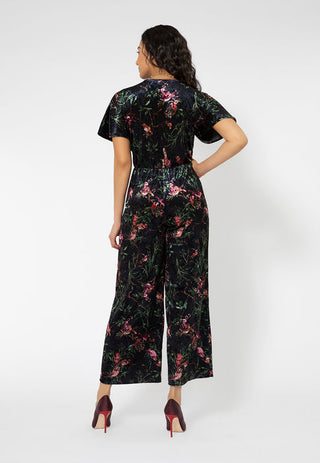 Macacão feminino Leota Ruby Velvet manga curta preto
