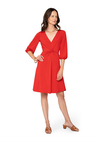 Leota Tanya Dress Solid Barbados Cherry
