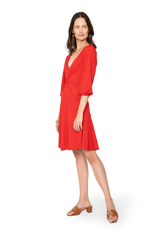 Vestido Leota Tanya Sólido Barbados Cereja
