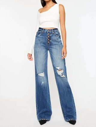 Kancan - Calça jeans de perna larga Georgia