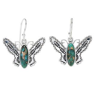 Southwest Elements Mohave Turquoise Choice of Motif Drop Earrings