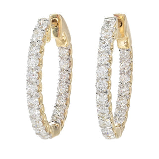 Lindos brincos de argola em ouro 14K com escolha de quilates de diamantes cultivados em laboratório