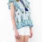 Thml - Flutter Sleeve Floral Tassel Tie Top