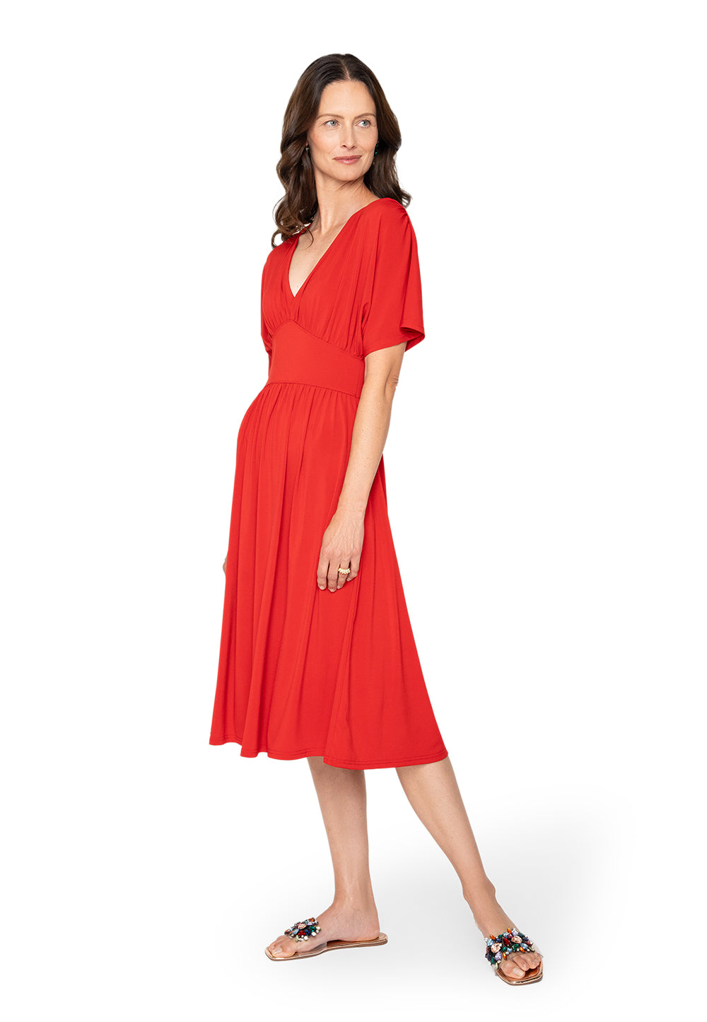 Vestido Leota Tiana Sólido Cereja Barbados