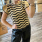 &Merci - Wave Striped Sweater Top
