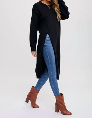 Bluivy - Sophia High Slit Longline Sweater