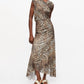 Ganni - Long Ruched Crossover Dress