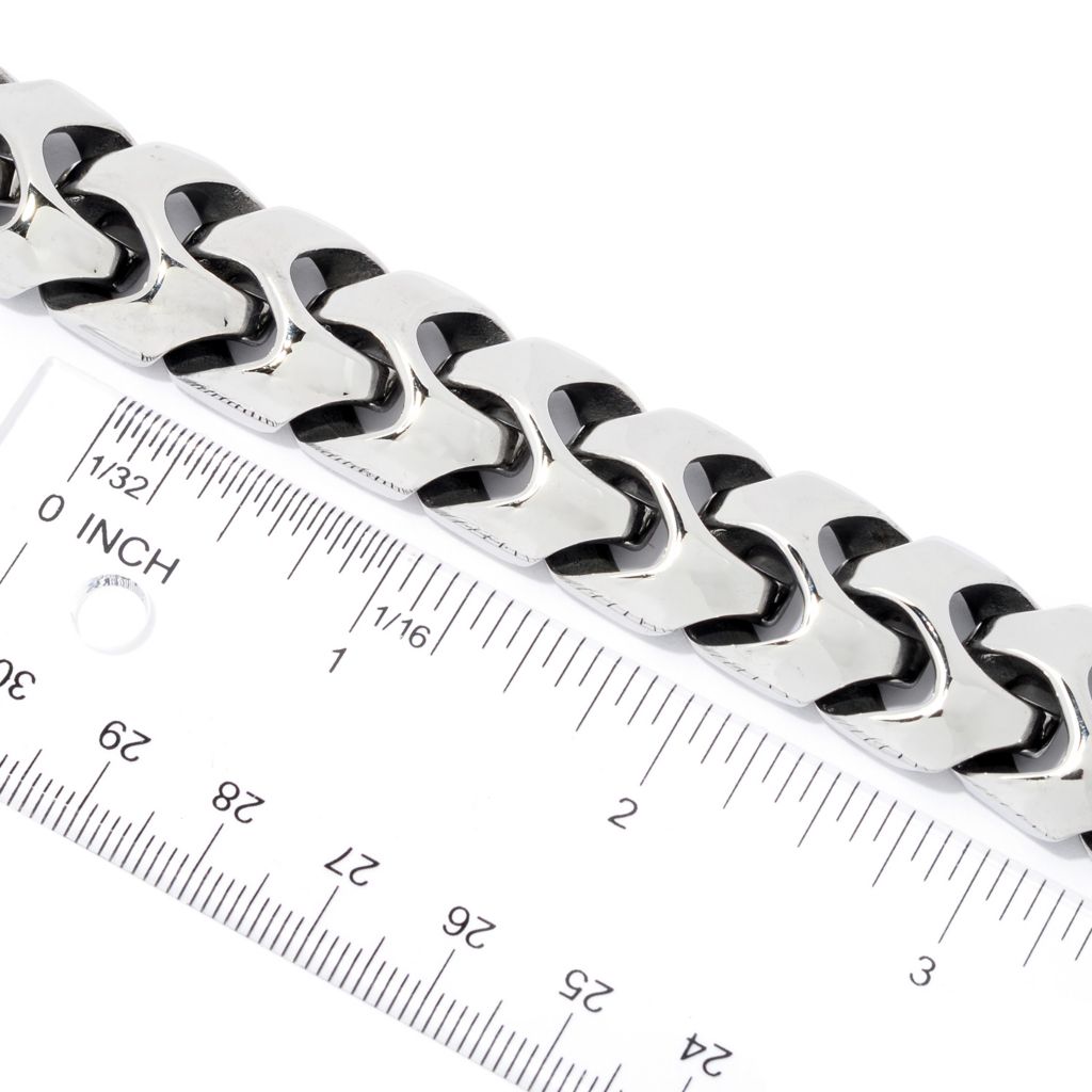 Pulseira masculina Invicta de aço inoxidável com elos largos e tamanho à escolha