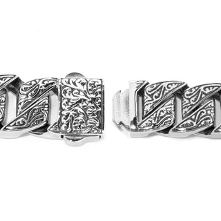 Pulseira de elos de corrente masculina Invicta em aço inoxidável de 8,25"