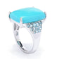 Anel Gem Treasures 18x13mm Bela Adormecida Turquesa e Topázio Azul Suíço
