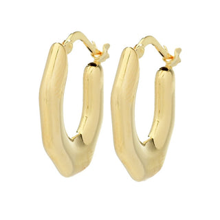 Brincos de argola eletroformados em ouro 18K da Toscana Italiana com tamanho à escolha