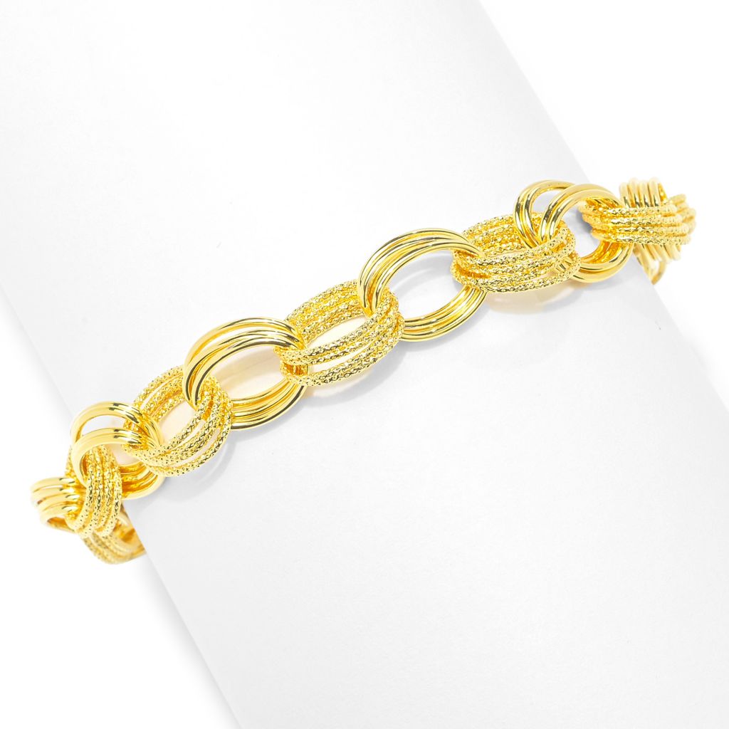 Pulseira Toscana Italiana banhada a ouro 18K com pingentes de vidro Murano