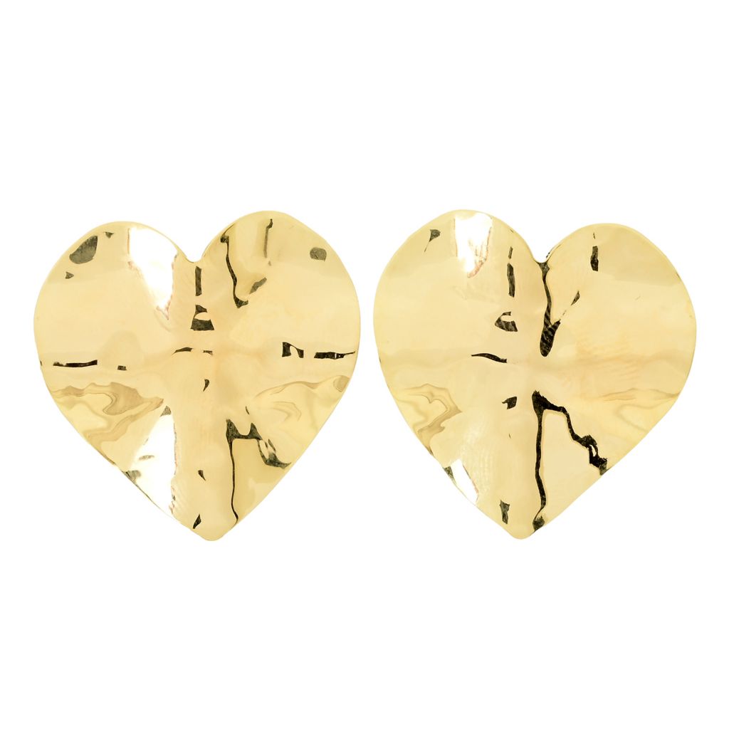 Brincos de pino banhados a ouro 18K martelados Toscana Italiana com formato à escolha