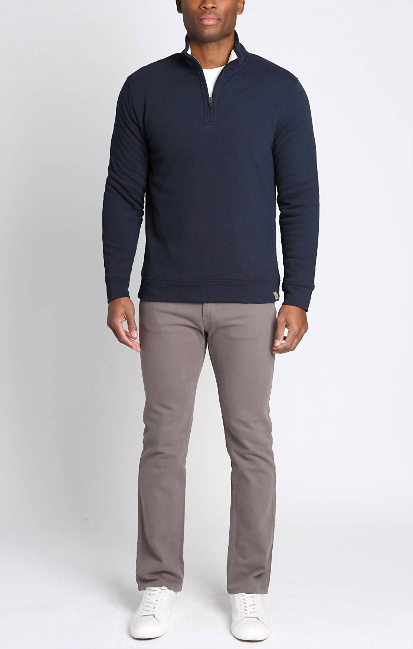 Jachs New York - Recycled Jacquard Sherpa Lined Quarter Zip Pullover Sweatshirt