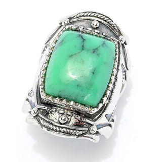 Anel de prata esterlina Southwest Elements 15x13 mm com ponte preta e variscita