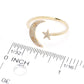 Anel de ouro 14K com diamantes de 0,14ctw e lua e estrela da Sabrina Designs, 1,9 gramas