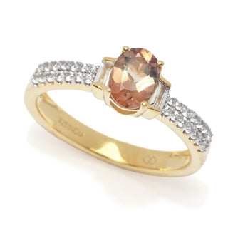 Anel Gem Treasures 18K Vermeil 1,13ctw Andaluzita e Zircônia Branca