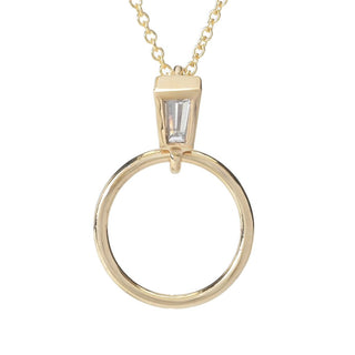 Gems of Distinction 14K Gold 0.15ctw Diamond Door Knocker Pendant w/ Chain