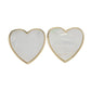 Brincos de botão de coração em madrepérola Stefano Oro em ouro 14K 13,5x13 mm