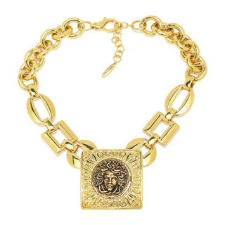 Colar Medusa polido eletroformado de 17,5" + 2" da Graziella Choice of Plating