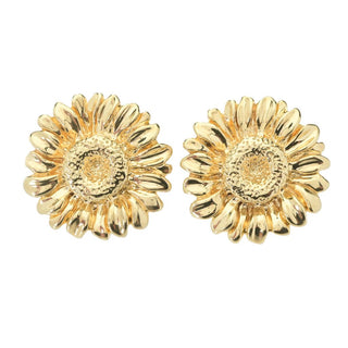 Brincos de girassol eletroformados banhados a ouro 23K Graziella