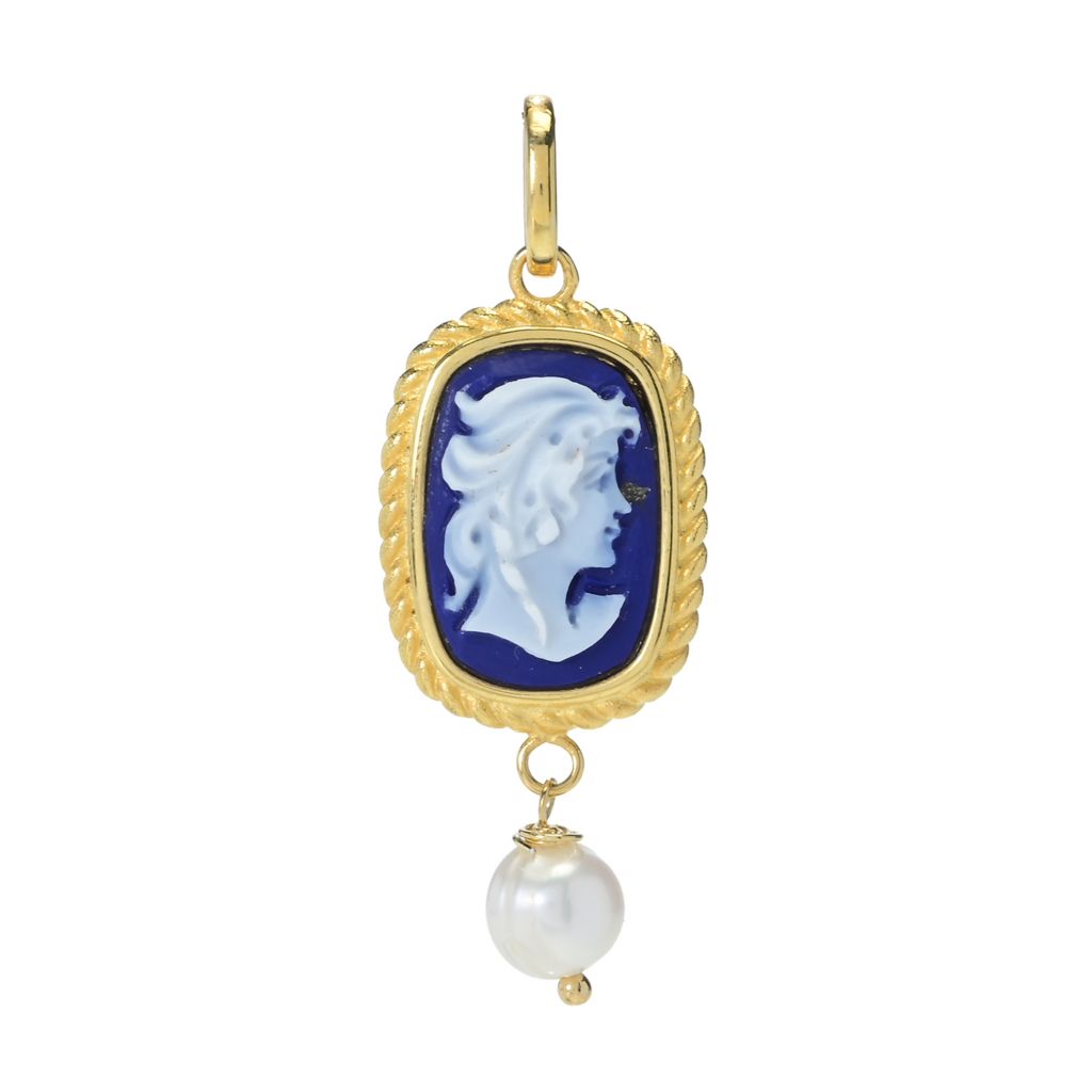 cameo-italiano-18k-gold-plated-raffaello-blue-agate-cultured-pearl-pendant