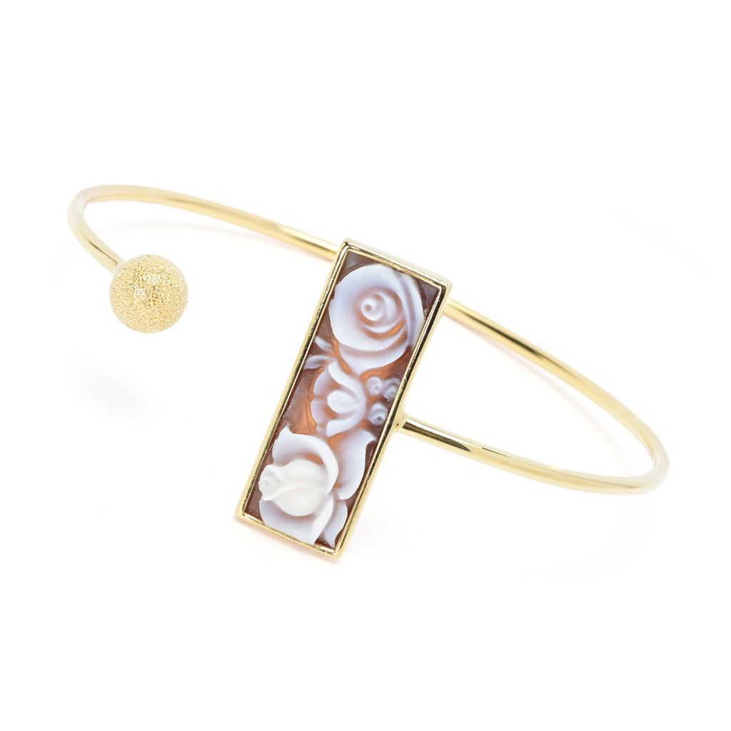 Pulseira Cameo Italiano banhada a ouro 18K "Minima" Rose Shell Cameo