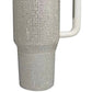 Trendsi - Rhinestone Stainless Steel Tumbler with Straw