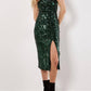 Apricot - Strapless Sequin Midi Dress