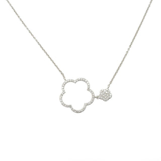 Sabrina Designs 14K Gold Polished 0.19ctw Diamond Flower Necklace