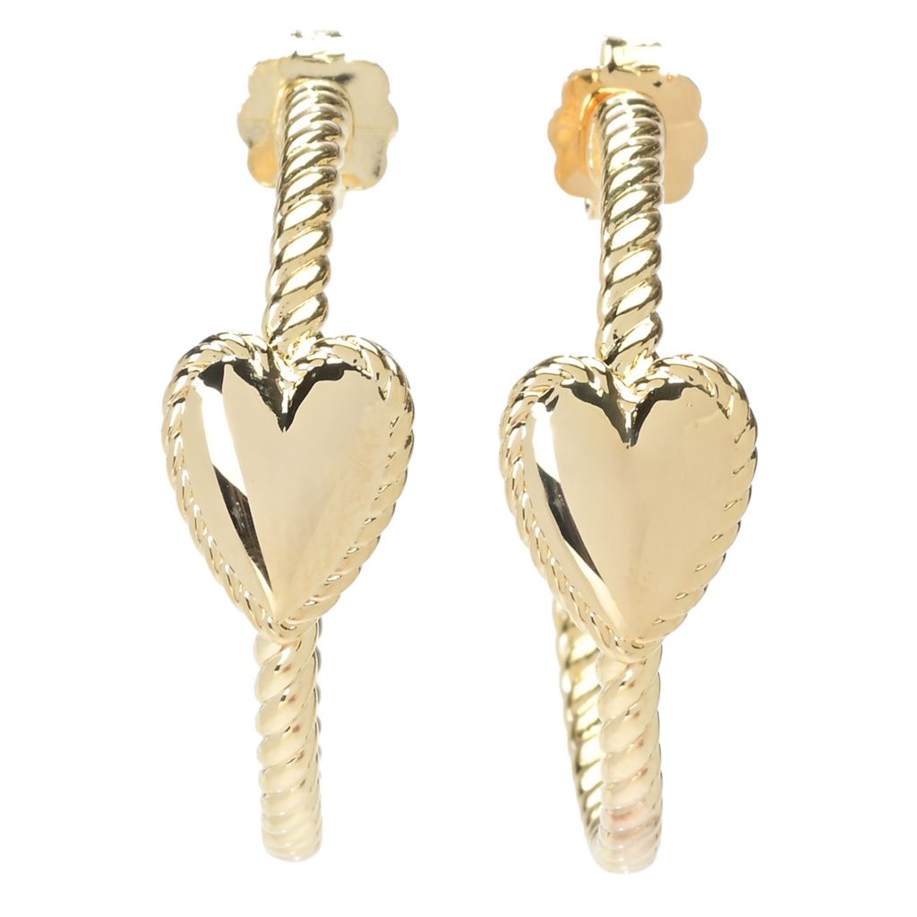 Toscana Italiana Acqua Bagnata Brincos de argola com corda de coração