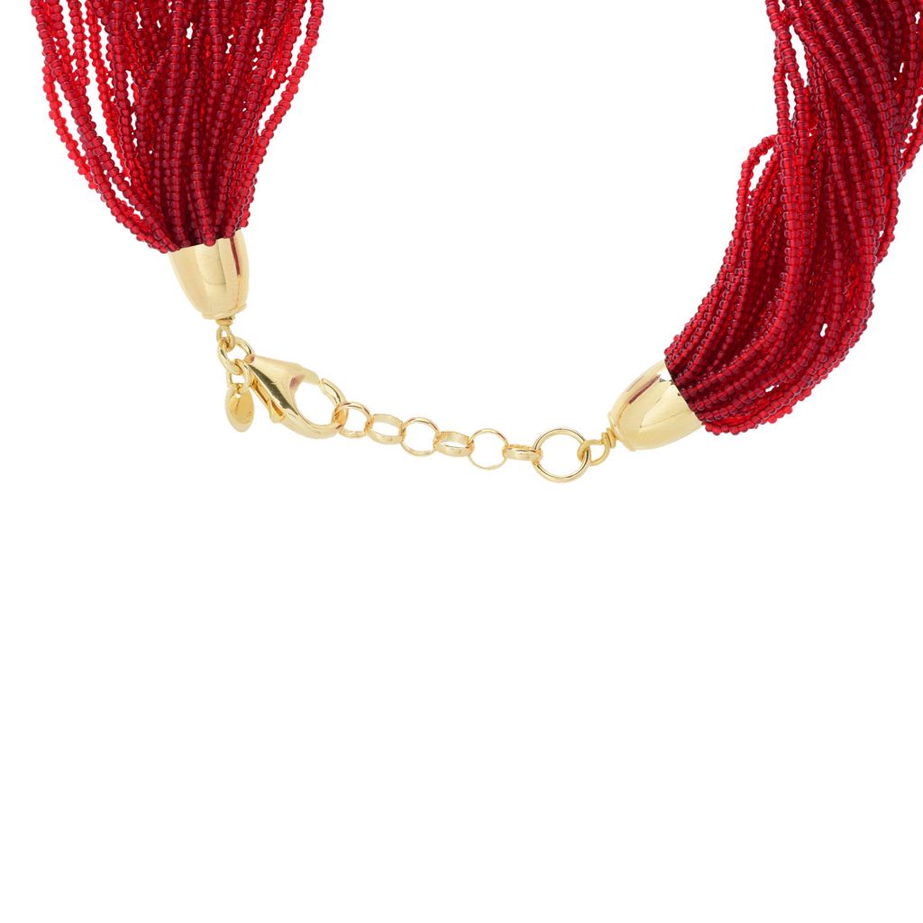 Colar de contas de vidro Murano multifilares trançados Toscana Italiana