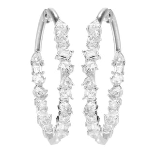 Brincos de argola Gem Treasures Multi Shape Topázio Branco Inside Out